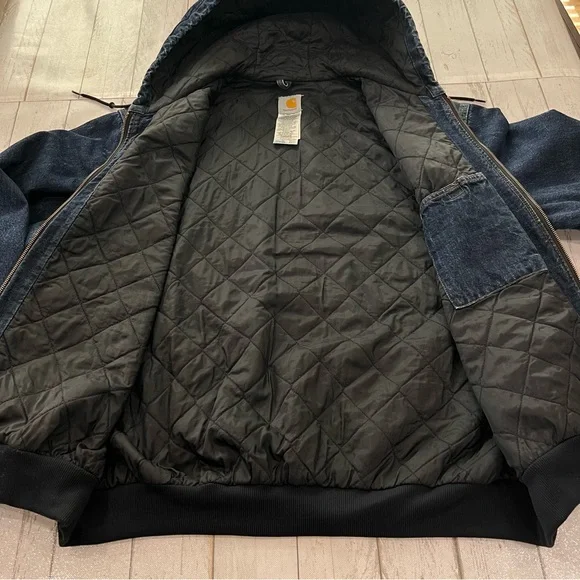 Vintage Carhartt Quilt-Lined Denim Jacket Sz 2XL